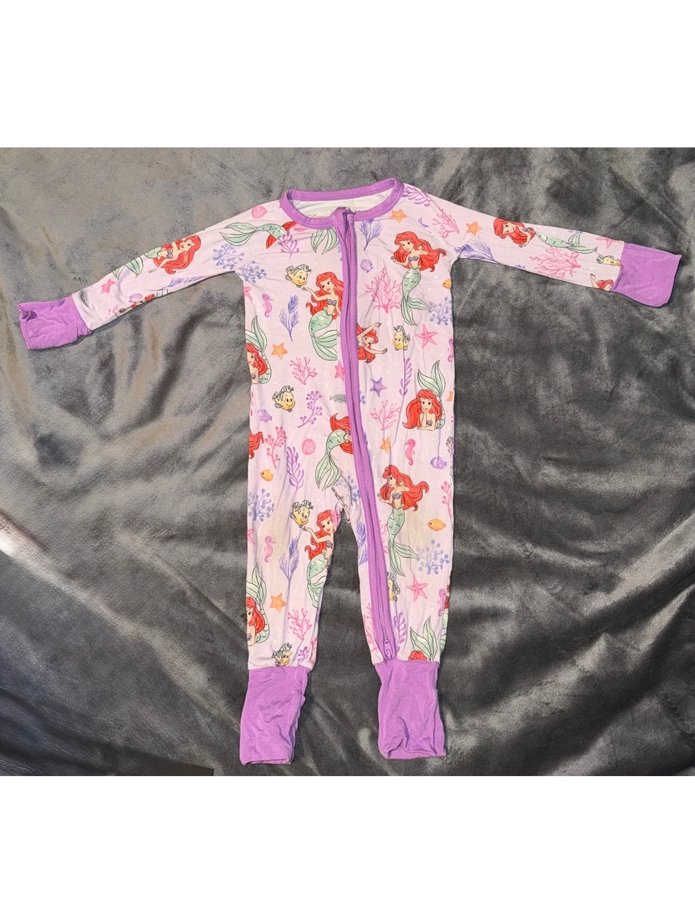 Disney Little Sleepies The Little Mermaid Baby Sleeper Pajamas 3-6 Months